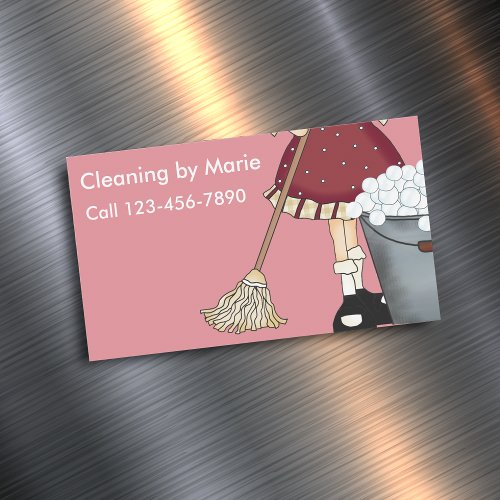Retro Cleaning Business Magnets