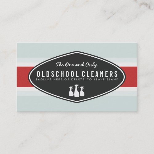 Retro Cleaning Business Spray Bottle Logo Business Card