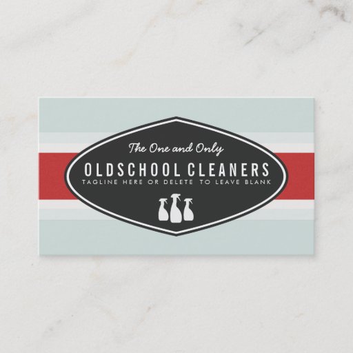 Customizable Retro Cleaning Business Spray Bottle Logo Business Card Templates