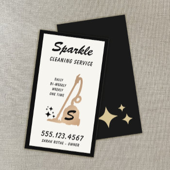 Retro Cleaning Service Maid Gold Vacuum Cleaner  C Calling Card by sm_business_cards at Zazzle