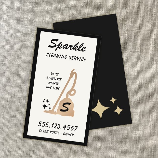 Retro Cleaning Service Maid Gold Vacuum Cleaner  C Calling Card (Creator Uploaded)