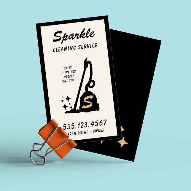 Retro Cleaning Service Maid Vacuum Cleaner Calling Card (Creator Uploaded)