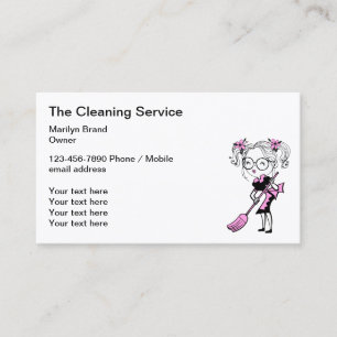 Retro Cleaning Services Business Cards