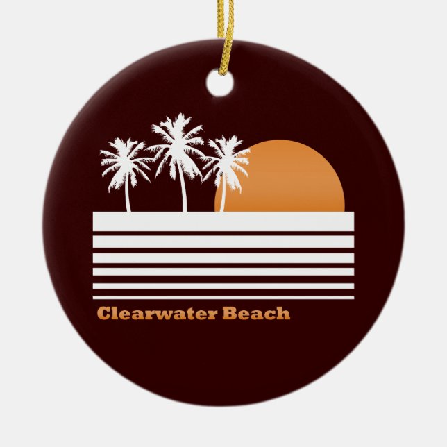 Retro Clearwater Beach Ornament (Front)