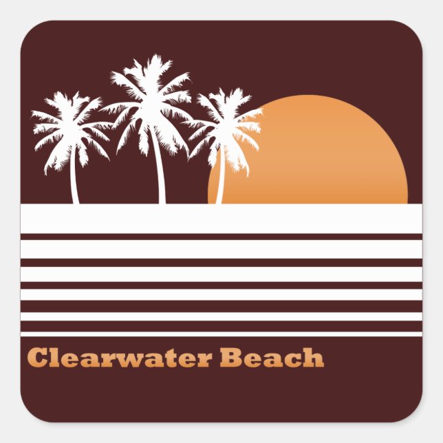 Retro Clearwater Beach Stickers (Front)
