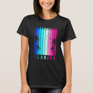 Retro Clearwater Florida Beach Summer Tropical Sou T-Shirt