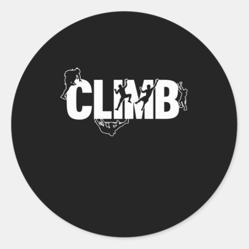 Retro Climb Mountain Climber Rock Climbing Lover G Classic Round Sticker