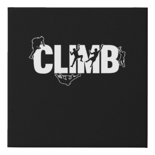 Retro Climb Mountain Climber Rock Climbing Lover G Faux Canvas Print