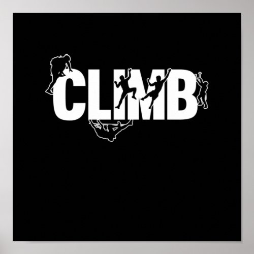 Retro Climb Mountain Climber Rock Climbing Lover G Poster