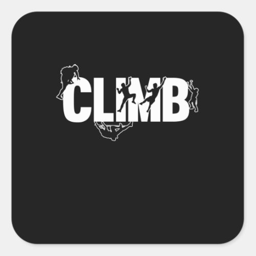 Retro Climb Mountain Climber Rock Climbing Lover G Square Sticker