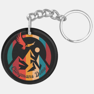Retro Clingmans Dome Hike Sunset T-Shirt Keychain