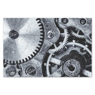 Retro clock macro photography, vintage clocks B&W Tissue Paper