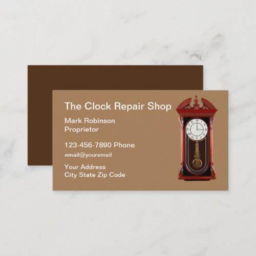 Retro Clock Repairman Business Cards
