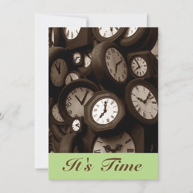 Retro Clocks It's Time Gr8 Reminder Announcements (Front)