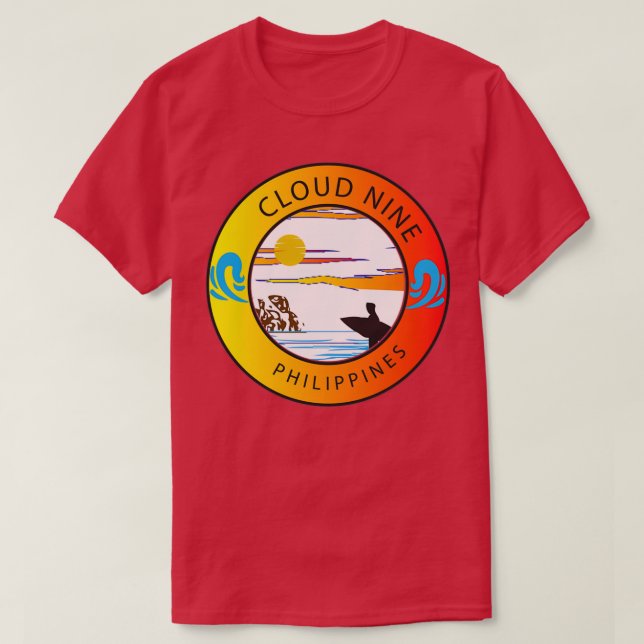 Retro Cloud Nine Philippines surfing T-Shirt (Design Front)