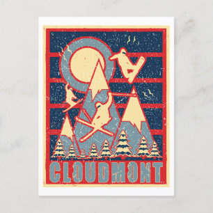 Retro Cloudmont Ski 80s Postcard