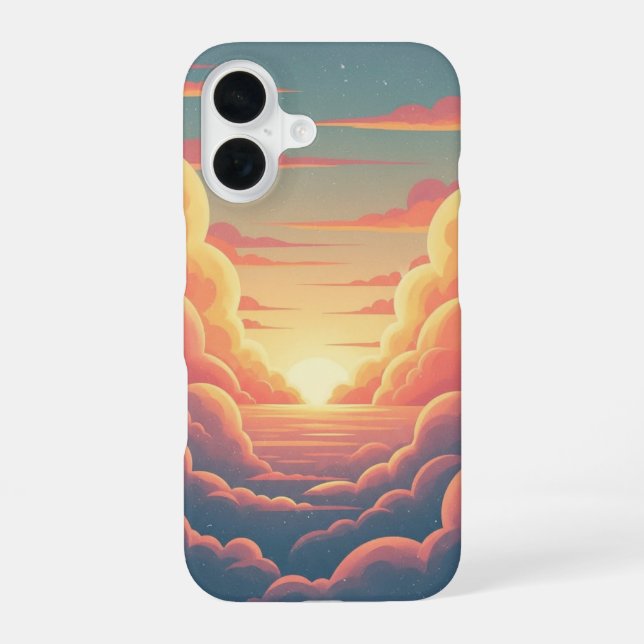 Retro Cloudy Horizon iPhone Case (Back)