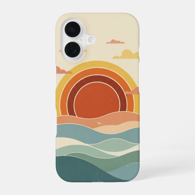 Retro Cloudy Sun iPhone Case (Back)
