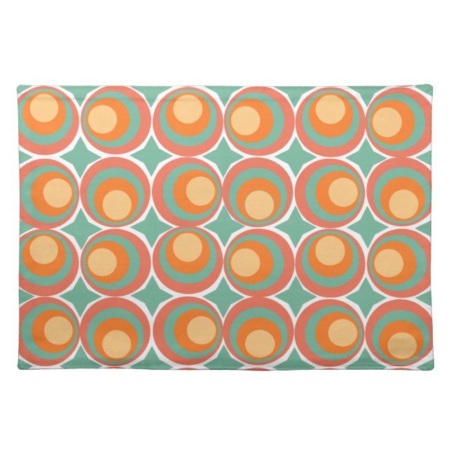 Retro Clovers  Cloth Placemat (Front)
