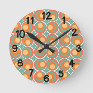 Retro Clovers Round Clock