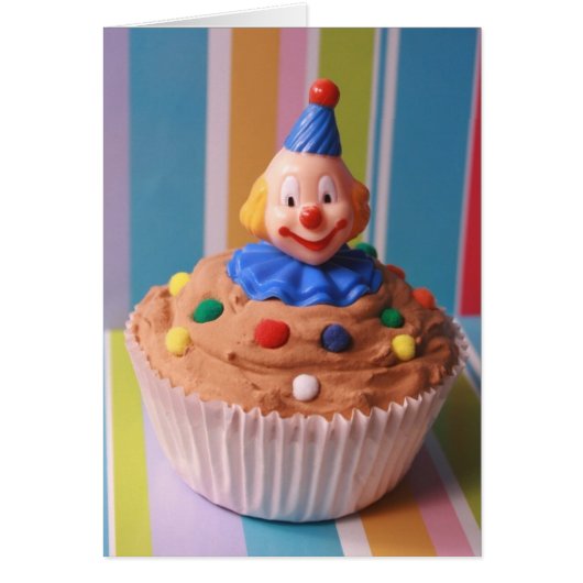 Retro Clown Cupcake Cards (Front)