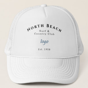 Retro Coastal Beach Club Custom Logo Summer Trucker Hat