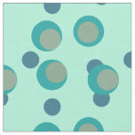 Retro Coastal Eclipse, Teal, Taupe, Navy on Mint  Fabric