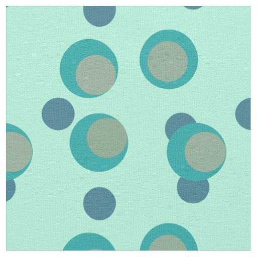 Retro Coastal Eclipse, Teal, Taupe, Navy on Mint  Fabric