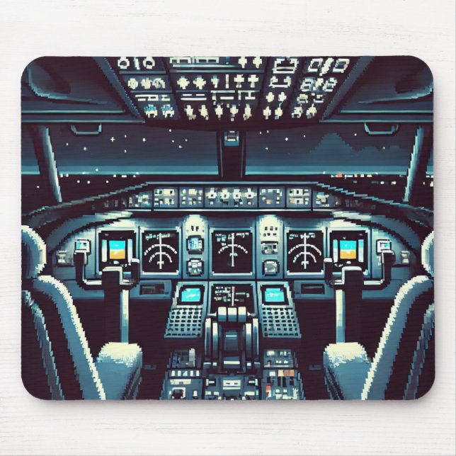 Retro Cockpit Mousepad (Dark) (Front)