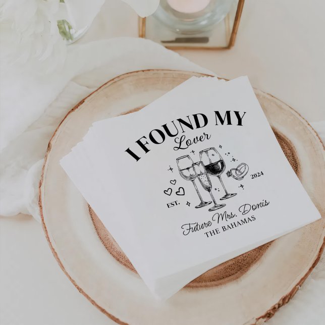 Retro Cocktail Bachelorette Black Paper Napkins (Creator Uploaded)