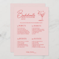 Retro Cocktail Bachelorette Game Scavenger Hunt