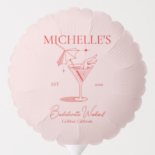 Retro Cocktail Bachelorette Party Balloon
