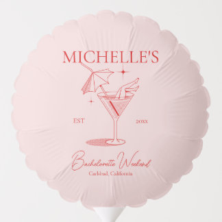 Retro Cocktail Bachelorette Party Balloon