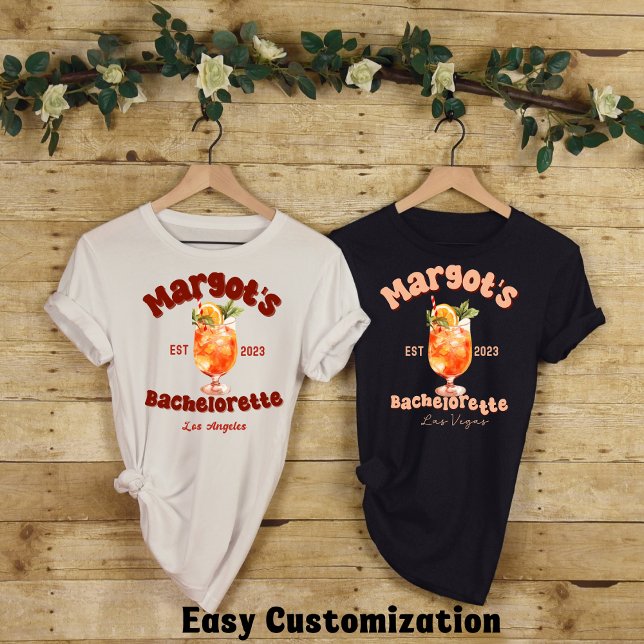 Retro Cocktail Bachelorette Party-Bridal Shower T-Shirt (Creator Uploaded)