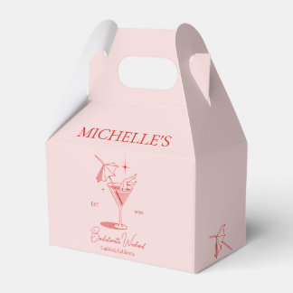 Retro Cocktail Bachelorette Party Favor Boxes