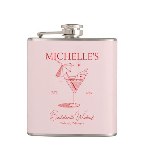 Retro Cocktail Bachelorette Party Flask