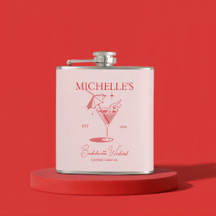 Retro Cocktail Bachelorette Party Flask