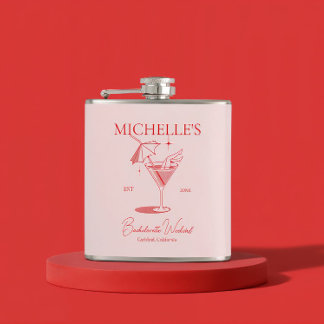 Retro Cocktail Bachelorette Party Flask