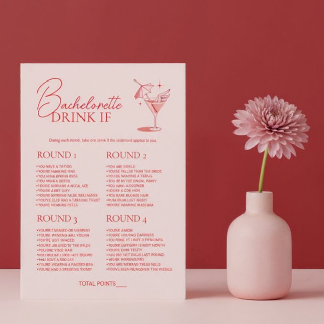 Retro Cocktail Bachelorette Party Game Drink If  Invitation (Creator Uploaded)