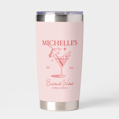 Retro Cocktail Bachelorette Party Insulated Tumbler