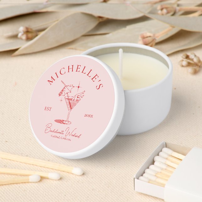 Retro Cocktail Bachelorette Party Mini Candle Favors (Insitu)