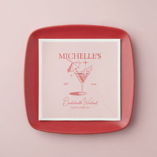 Retro Cocktail Bachelorette Party Napkins