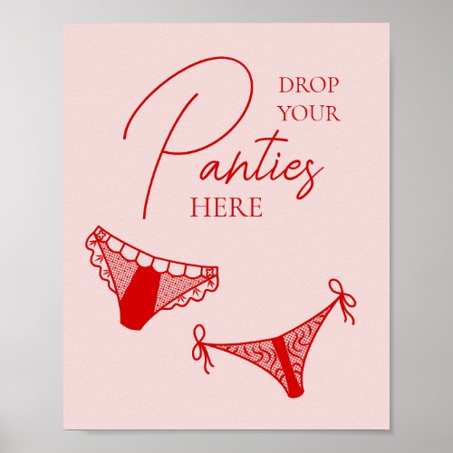 Retro Cocktail Bachelorette Party Panty Game Poster