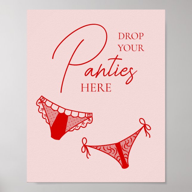 Retro Cocktail Bachelorette Party Panty Game Poster (Front)