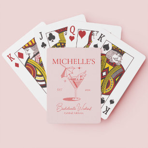 Retro Cocktail Bachelorette Party Poker Cards