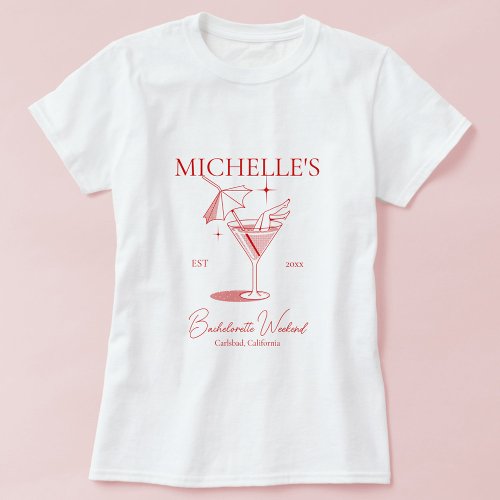 Retro Cocktail Bachelorette Party T_Shirt