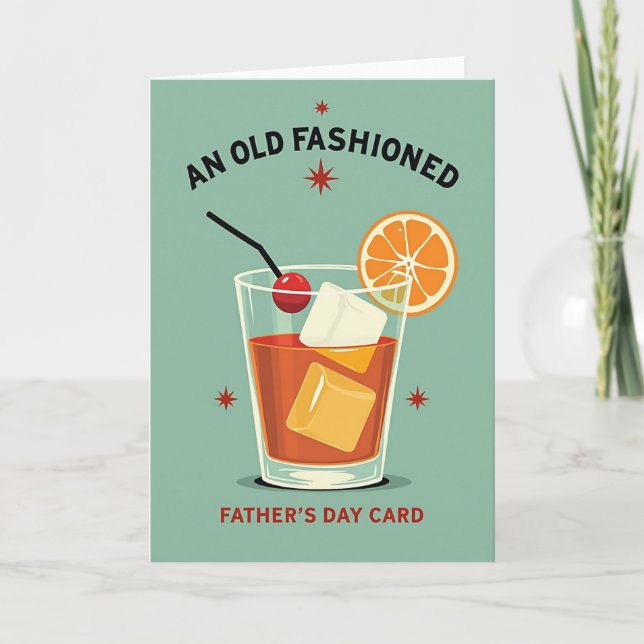 Retro Cocktail Fathers Day Card (Front)