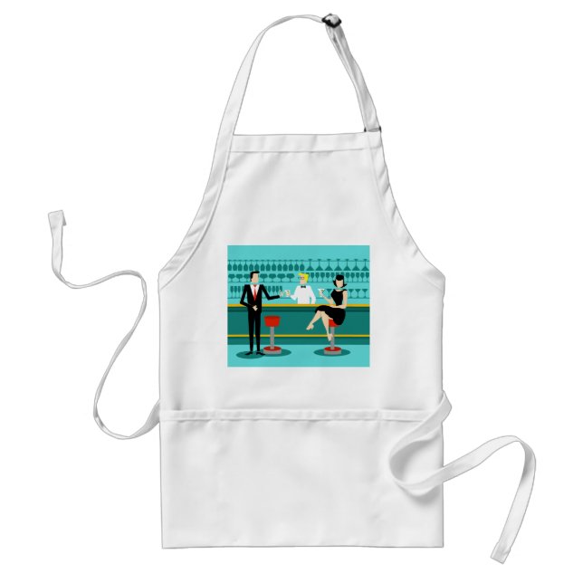 Retro Cocktail Lounge Apron (Front)