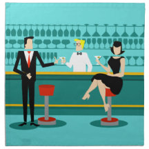 Retro Cocktail Lounge Cloth Napkins