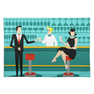 Retro Cocktail Lounge Cloth Placemat